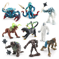 Modèles de monstres mythologiques occidentaux simulés transfrontaliers : Hippocampe, Bonhomme de neige, Tigre sabre-denté, Loup-garou décoratifs