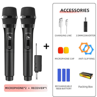 Microphone sans fil 2,4 G léger à réduction de bruit, double microphone portable professionnel pour karaoké