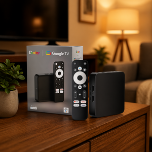 JUNUO Factory - Decodificador de TV Inteligente Android <span class=keywords><strong>4K</strong></span> Certificado por <span class=keywords><strong>Google</strong></span>, Amlogic S905Y4-B, Control por Voz, 2 GB, 32 GB, Android 14, <span class=keywords><strong>Google</strong></span> TV Box - Product Image 1