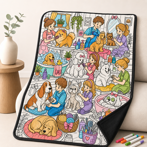 Couverture en flanelle douce pour enfants, lavable, non toxique, réutilisable, pour peinture et coloriage répétitifs, avec marqueurs, pour la maison - Product Image 6