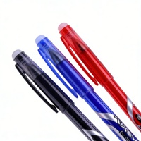 Bolígrafos de Gel Borrables Prácticos con Punta de 0.5mm, 3 Colores (Negro/Rojo/Azul) para Estudiantes, Toma de Notas Diarias, Oficina