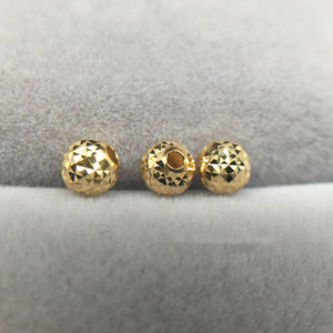 חרוזים זהב 18 קראט אמיתי עבור תכשיטים ביצוע 3 מ "מ 4 מ" מ 5 מ "מ 6 מ" מ גומי 6 מ "מ - Product Image 2