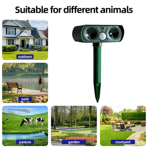 Répulsif à ultrasons pour oiseaux et animaux, rechargeable, en ABS, écologique, pour pelouse et jardin, 200-300 - Product Image 2