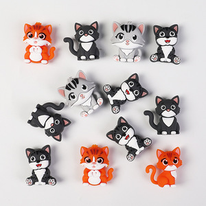 Nouvelles perles en silicone 3D motif chat de dessin animé, mignonnes, pour colliers, bijoux DIY, pendentifs, accessoires de perles, perles en vrac, vente en gros - Product Image 4