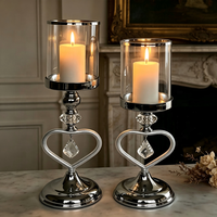 Porte-bougie Hurricane, Chandelier en forme de cœur pour la Saint-Valentin, Porte-bougie pilier, Chandelier personnalisé, Décoration de mariage et de maison