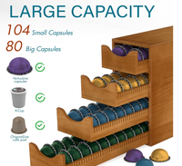 Tiroir de rangement en bois pour capsules de café, support organisateur pour dosettes K-Cup, pour bar à café Nespresso, comptoir de cuisine
