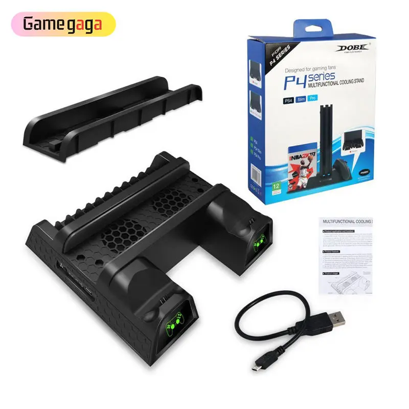 TP4-1785 Other Game Accessories Multi Vertical Cooling Stand For PS4 Console with LED Indicator Charging Dock12PCS Games Storage