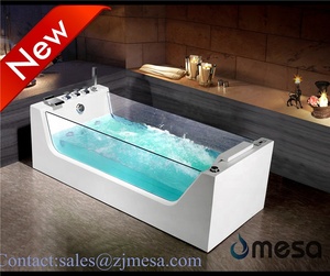 זול מחיר מוצק משטח עיסוי whirlpool אמבטיה ברור זכוכית אמבטיה עם led אור - Product Image 3