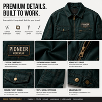 Veste utilitaire personnalisée pour homme en toile délavée avec patchwork, multi-poches, vêtement de travail, marque privée OEM, fermeture éclair avant, coupe-vent