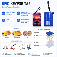 Llavero RFID programable de PVC epoxi, 13.56 MHz, impermeable, control de acceso NFC, llavero inteligente NFC