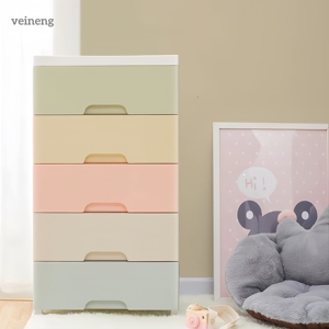 Armoire de rangement à tiroirs épaissie en plastique PP, pour la maison, jouets de bébé, vêtements, articles divers, modèle Veineng - Product Image 2