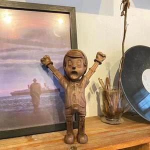 Alta calidad 26cm artesanías de madera mal Pinocao escultura negro nogal madera acción muñecas recoger juguetes estatua - Product Image 1
