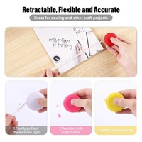 Mètre Ruban de Couture Rétractable Double Face en Plastique Souple de 1,5 Mètre (60 Pouces) avec Bouton Poussoir pour Tailleur