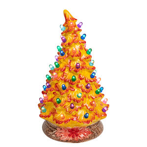 ต้นคริสต์มาสเซรามิกสีเหลืองพร้อมไฟหลากสีดีไซน์ใหม่ศิลปะร่วม - Product Image 2