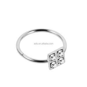 ห่วงเจาะจมูกสำหรับผู้หญิงทำจากสเตนเลสเกรดสูงคริสตัลที่สวยงาม - Product Image 2