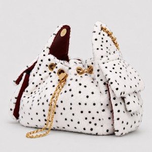 Sac à bandoulière en polyester style influenceur avec chaîne en peluche, imprimé léopard tendance, sac fourre-tout polyvalent à cordon pour le quotidien - Product Image 4