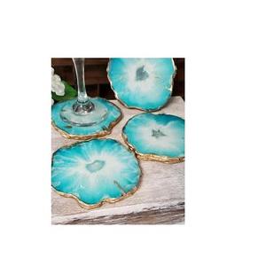 Wholesale Mango Wood & Resin <b>Coaster</b> Tea Coffee <b>Wine</b> for Kitchen & Tabletop Decoration Epoxy Resin Flower Design <b>coaster</b> - Product Image 3