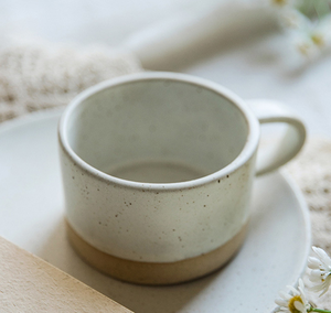 Tasses à café en céramique grès vintage beige mat, vente chaude usine, cadeaux d'affaires, sûres pour les aliments, compatibles lave-vaisselle et micro-ondes, personnalisables - Product Image 5
