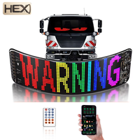 Panneau LED RVB flexible 2-en-1 pour pare-brise de camion, publicité défilante, yeux de démon dynamiques, signalisation de voiture, contrôle par application, éclairage d'affichage DIY