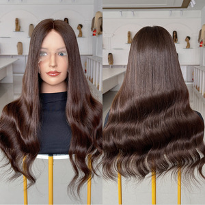 Ready to Ship Glueless Wavy Unprocessed Virgin Hair Lace Top Invisible Small Knots <b>Wig</b> for Women Lace Frontal Human Hair <b>Wig</b> - Product Image 1