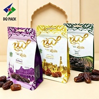 Pochette à fond plat personnalisée imprimée, emballage de chocolat Date Palm Dubai, pochette autoportante avec fermeture éclair