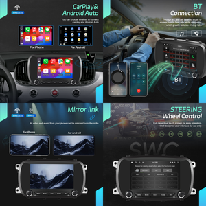 Podofo 2 DIN 4 + 64GB/6 + 128GB <span class=keywords><strong>7</strong></span> ''<span class=keywords><strong>android</strong></span> đài phát thanh xe hơi không dây Carplay & <span class=keywords><strong>Android</strong></span> Auto IPS GPS Wifi BT FM RDS cho Fiat 500x 2014-2020 - Product Image 2