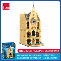 JIESTAR JJ9148 1255PCS Série Cinéma Tour de l'Horloge de Poudlard Modèle de Blocs de Construction Ornement Jouet Éducatif Technique Cadeau de Fête