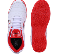 Chaussures de sport pour hommes rouge et blanc, légères, respirantes, pour le cricket, la course à pied, confortables, antidérapantes, pour l'entraînement quotidien