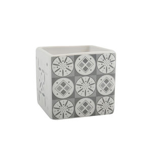 Soporte para cepillos de dientes de cerámica, color blanco y gris, 37,5 cm de longitud, diseño cuadrado para almacenamiento en el baño - Product Image 1