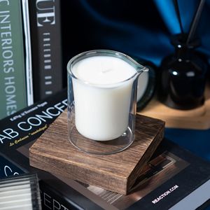 Bougie parfumée en cire de soja, pot en verre à double paroi, sans fumée, style moderne, forme cylindrique GM-017 - Product Image 2