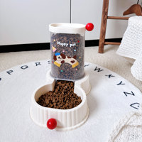 Distributeur automatique de nourriture pour animaux de compagnie, grande capacité, distributeur d'eau pour chien et chat, double usage, non électrique, conteneur de stockage de nourriture pour chien, PP