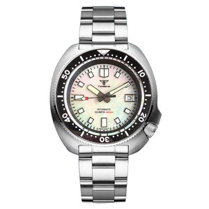 Tandorio nouvelle nacre coquille cadran NH35A plongée en acier hommes montre en acier inoxydable capitaine montre-bracelet de luxe sport horloge - Product Image 4