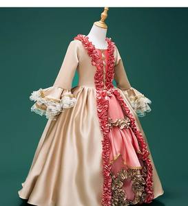 QQWZ848 Girl's Victorian <span class=keywords><strong>Marie</strong></span> <span class=keywords><strong>Antoinette</strong></span> Kid's Evening Party Hasta el suelo Medieval Ball Gown Apliques Sombrero de disfraz para cumpleaños - Product Image 2