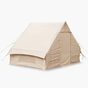 Glamping Wasserdichtes aufblasbares Zelt Cotton Canvas Bell Zelt für Outdoor Top Set Building Style Stoff Combo Bottom