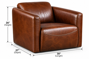 Sillón de Salón de Cuero Marrón Clásico Moderno con Respaldo Acolchado Confortable, Brazos Redondeados y Acabado Premium para un Toque de Lujo - Product Image 4