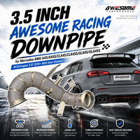 Downpipe de course exceptionnel de 3,5 pouces pour Mercedes AMG A45/A45S/CLA45/CLA45S/GLA45/GLA45S Moteur M139 2.0T 2019+ avec protections thermiques