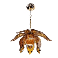 Décor spirituel réglable bouddhiste en forme de Lotus suspension or Antique laiton finition plafonnier pour intérieurs Vintage