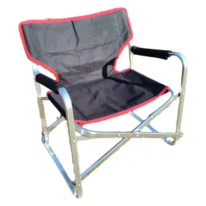 Cadeira de acampamento dobrável gigante de metal portátil para uso ao ar livre com locais esportivos