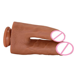Silicona realista enorme pene fino consolador grande en forma de <span class=keywords><strong>U</strong></span> doble cabeza penetración Dong consolador para mujeres lesbianas juguetes sexuales - Product Image 5