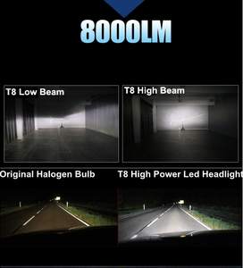 Phare de voiture Led T8, feux 72 pouces, pour voiture et moto, H4 H7 H8 H11, 8000lm, 9005 9006 - Product Image 6