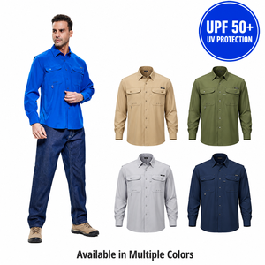 Chemise <span class=keywords><strong>de</strong></span> pêche pour homme avec protection solaire UPF50+, ventilation 4 directions, manches longues, logo personnalisé OEM - Product Image 3