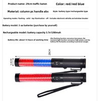 Bâton de signalisation LED réfléchissant multifonction à piles, bâton lumineux de concert, bâton de circulation 29CM, vente en gros d'usine