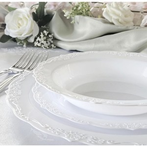 Assiettes de présentation rondes en plastique blanc élégantes pour mariage, événementiel et fête - Grande Vente - Product Image 4