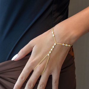 Nueva joyería <span class=keywords><strong>esclava</strong></span> 5A bisel en forma de corazón Cubic <span class=keywords><strong>Zirconia</strong></span> CZ Sparking lujo moda mujer pulsera <span class=keywords><strong>con</strong></span> anillo - Product Image 1