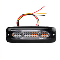 Feux stroboscopiques ultra-minces 12 LED 12V/24V pour calandre de véhicule, feux de signalisation latéraux clignotants pour camion, feux d'avertissement rouge et bleu LED-12Q
