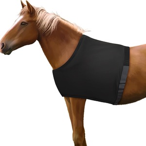 Chaleco elástico para caballo, negro, de licra, protector de pecho con correas para los hombros, para protección equina - Product Image 1