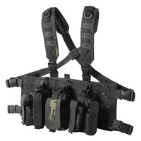 Harnais tactique de poitrine camouflage multifonctionnel et robuste avec pochette magnétique détachable, personnalisable avec logo, pour entraînement extérieur sur le terrain