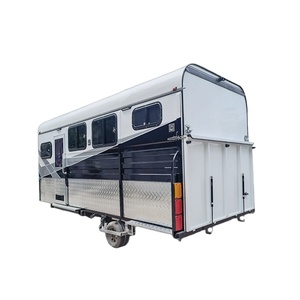 Premium Custom 2-Horse Straight Load <b>Trailer</b> with Built-in Cupboard for European Standard Equine Transport - Product Image 1