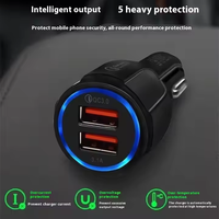 Pengisi Daya Mobil Mindpure 18W Dual USB QC 3.0 Adaptor Pengisian Cepat Universal Mini untuk Perangkat Seluler