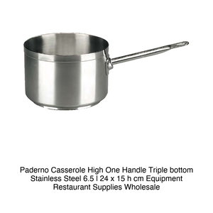 หม้อสแตนเลสทรงลึก Ø 24 ซม. สูง 15 ซม. ความจุ 6.5 ลิตร ฐานสามชั้น ยี่ห้อ Paderno - Product Image 2
